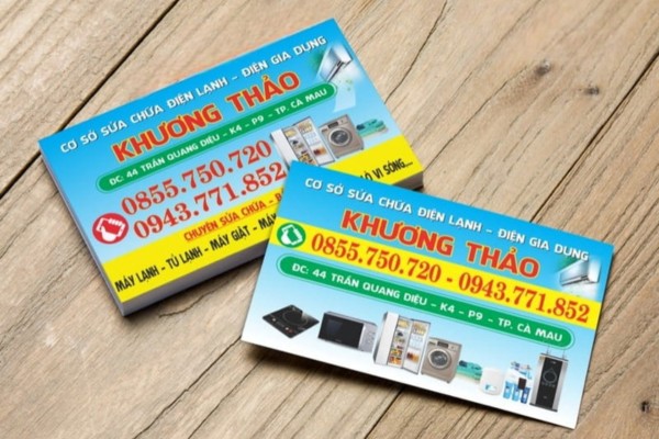 Mẫu card visit shop đồ gia dụng điện lạnh chuyên nghiệp