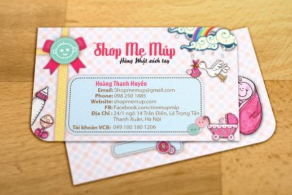 Mẫu card shop mẹ và bé đẹp, chuyên nghiệp