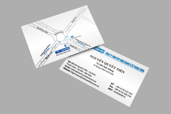 In Hoa Long nhận thiết kế và in mẫu card visit showroom giá rẻ