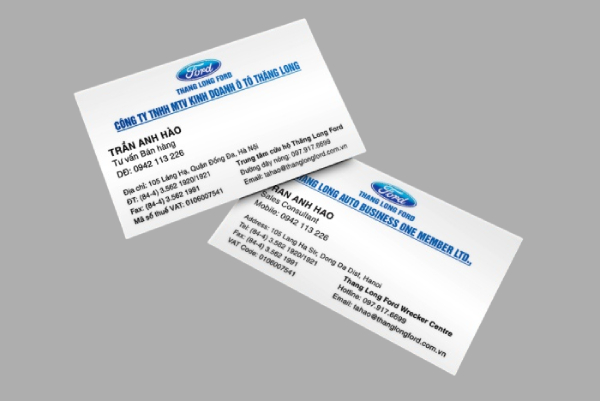 In Hoa Long nhận thiết kế và in mẫu card visit showroom số lượng ít