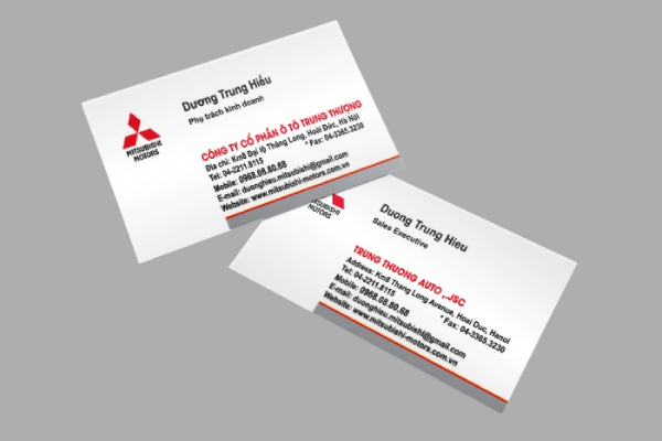 In Hoa Long nhận thiết kế và in mẫu card visit showroom số lượng nhiều