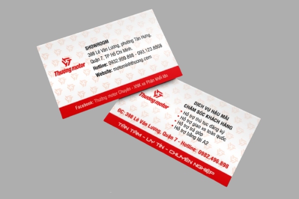In Hoa Long nhận thiết kế và in mẫu card visit showroom theo yêu cầu