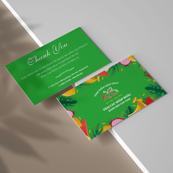 In Hoa Long nhận thiết kế và in mẫu card visit thực phẩm chuyên nghiệp