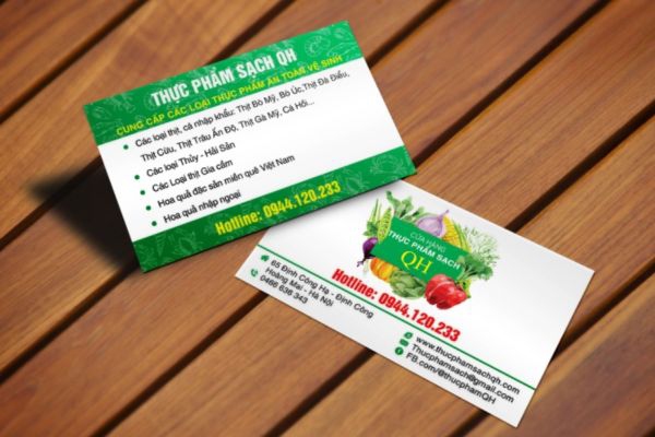 In Hoa Long nhận thiết kế và in mẫu card visit thực phẩm số lượng ít