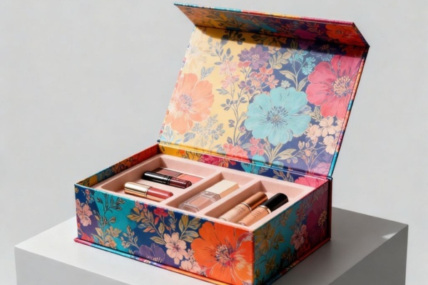 Mẫu hộp đựng bộ mỹ phẩm nắp gập nam châm