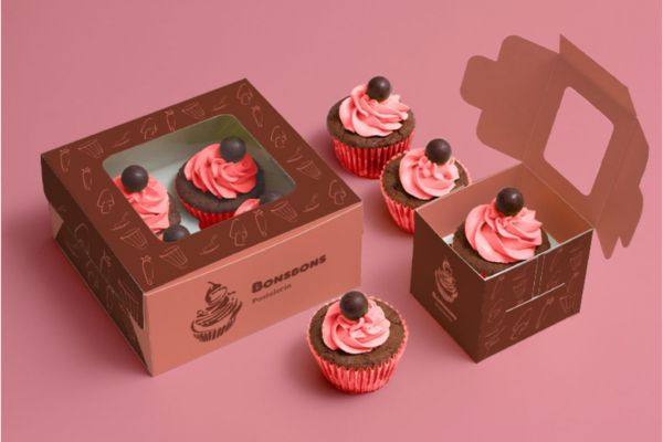 Mẫu hộp giấy bánh cupcake đẹp, thiết kế theo yêu cầu