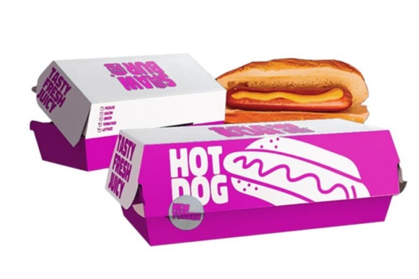 Mẫu hộp giấy đựng xúc xích, hotdog đẹp mắt, chuyên nghiệp