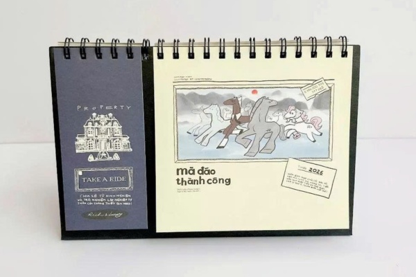 Mẫu in lịch Mã Đáo Thành Công để bàn