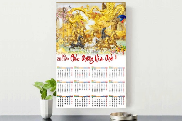 Mẫu in lịch Mã Đáo Thành Công thể hiện tinh thần bền bỉ