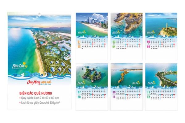 Mẫu lịch Tết biển đảo đẹp, chất lượng cao