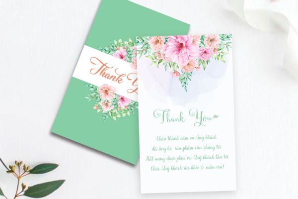 Mẫu thiệp cảm ơn khách hàng đẹp, chất lượng cao