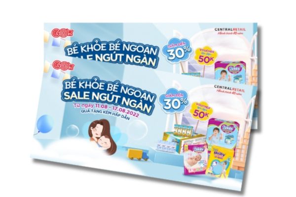 Mẫu voucher mẹ và bé giá rẻ, thiết kế theo yêu cầu
