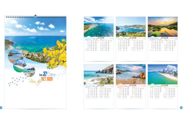 Mẫu lịch Tết biển đảo đẹp, chất lượng cao