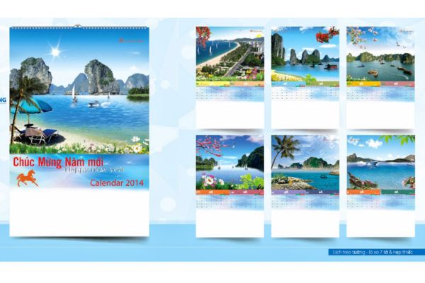 Mẫu lịch Tết biển đảo đẹp, chất lượng cao