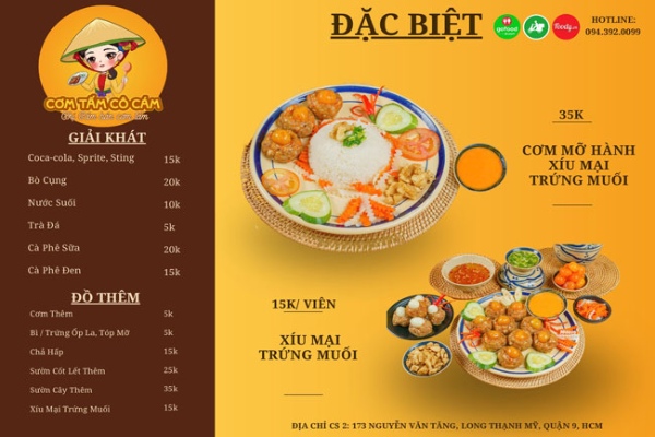 In Hoa Long nhận thiết kế và in Mẫu Menu Cơm Tấm cao cấp