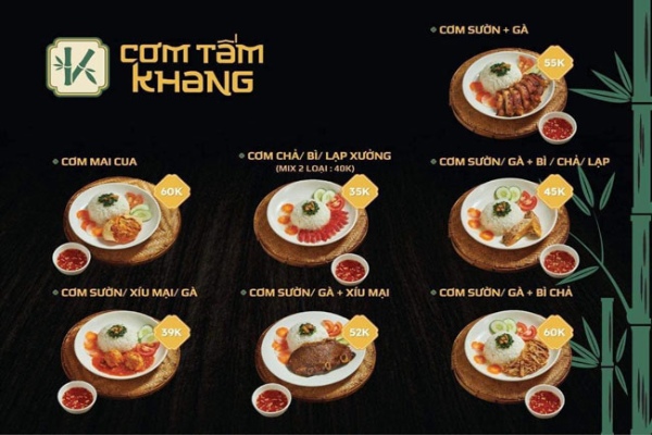 In Hoa Long nhận thiết kế và in Mẫu Menu Cơm Tấm sang trọng