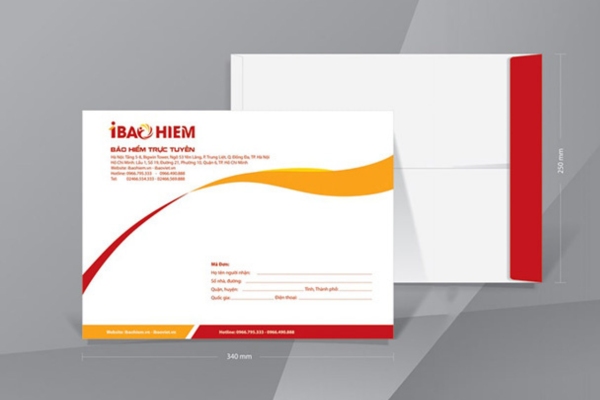 Mẫu phong bì công ty bảo hiểm chuyên nghiệp tăng nhận diện thương hiệu