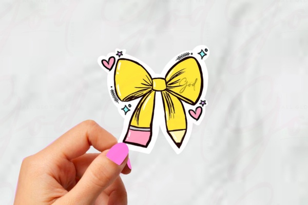 Mẫu sticker nơ trong suốt