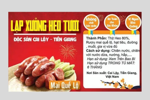 Mẫu tem lạp xưởng tươi thu hút