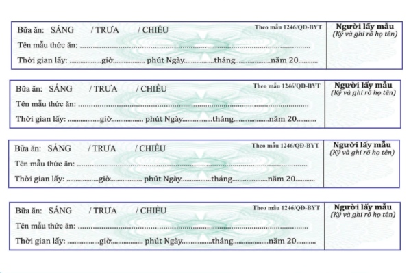In Hoa Long nhận thiết kế và in ấn mẫu tem lưu mẫu thức ăn cao cấp