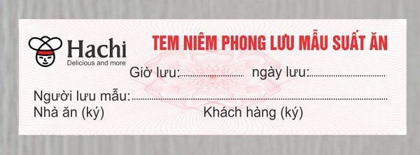 In Hoa Long nhận thiết kế và in ấn mẫu tem lưu mẫu thức ăn đẹp