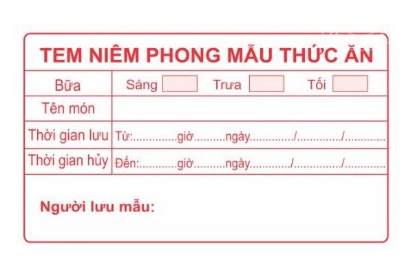 In Hoa Long nhận thiết kế và in ấn mẫu tem lưu mẫu thức ăn giá rẻ