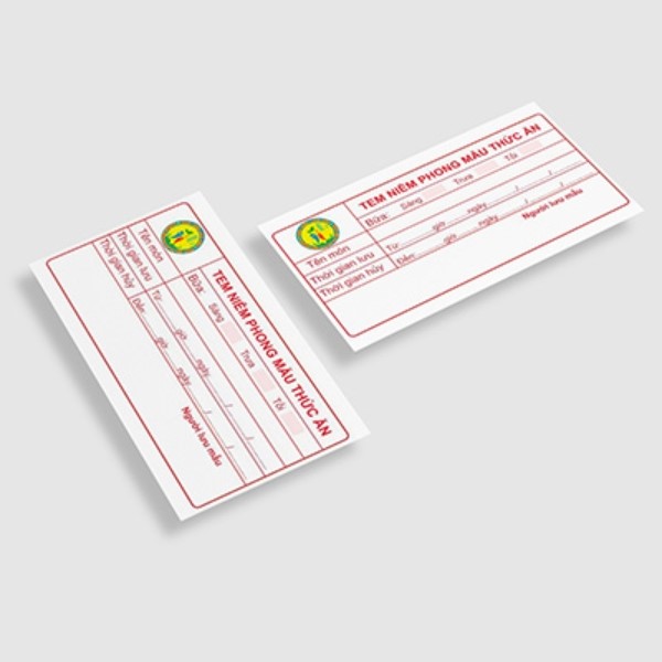 In Hoa Long nhận thiết kế và in ấn mẫu tem lưu mẫu thức ăn sang trọng