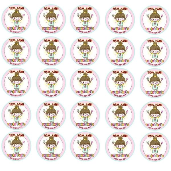 In tem nhãn bánh kem giá rẻ, thiết kế theo yêu cầu