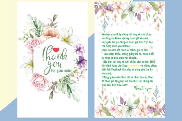 Mẫu thiệp cảm ơn khách hàng đẹp, chất lượng cao
