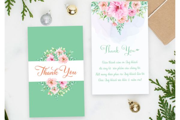 Mẫu thiệp cảm ơn khách hàng đẹp, chất lượng cao