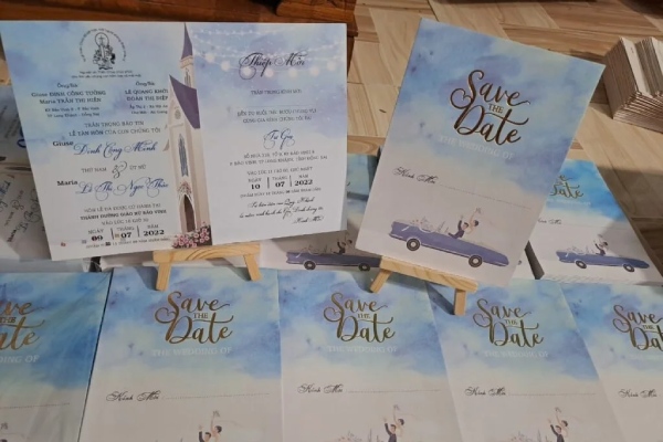 In Hoa Long nhận thiết kế và in ấn mẫu thiệp cưới công giáo cao cấp