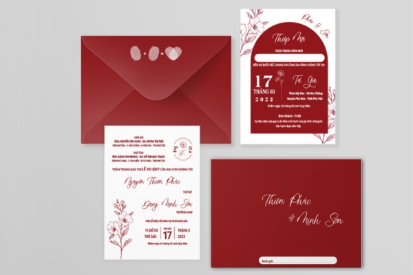 Mẫu thiệp cưới truyền thống in chuyên nghiệp