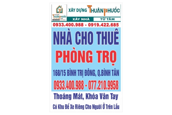 Mẫu tờ rơi cho thuê phòng trọ chuẩn màu