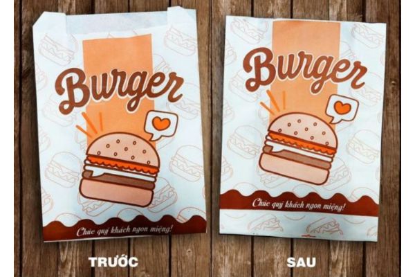 Mẫu túi đựng hamburger giá rẻ, chất lượng cao