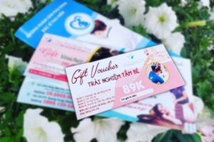 Mẫu voucher mẹ và bé giá rẻ, thiết kế theo yêu cầu