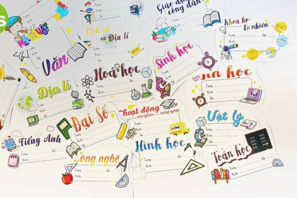Nhãn tên môn học đẹp, thiết kế theo yêu cầu