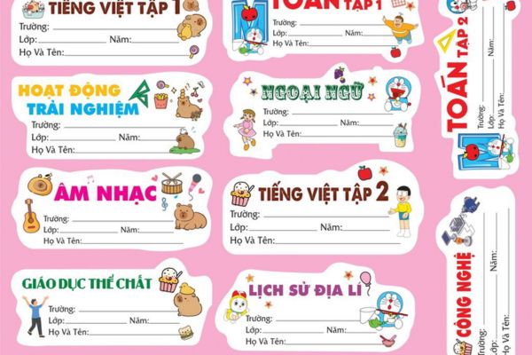 Nhãn tên môn học đẹp, thiết kế theo yêu cầu