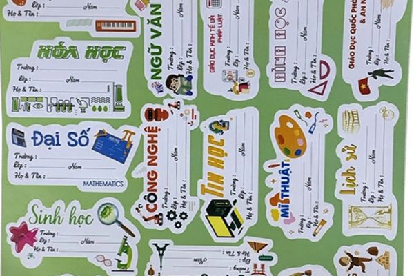 Nhãn tên môn học đẹp, thiết kế theo yêu cầu