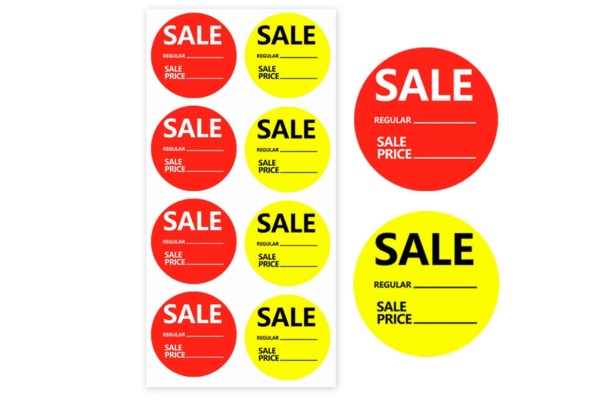 Tem dán giá tiền chương trình sale đẹp nổi bật