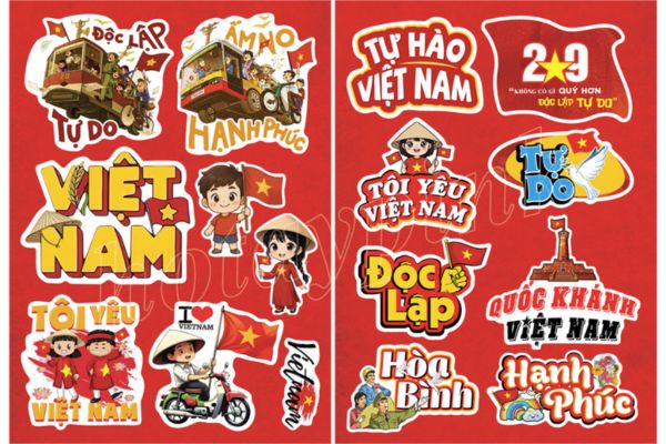 Bộ sticker yêu nước đẹp, chất lượng cao
