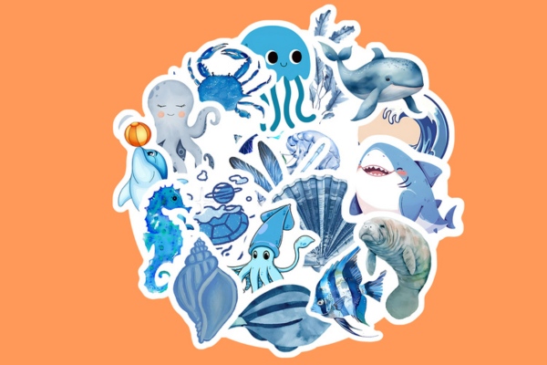 Bộ sticker tông xanh tạo cảm giác thư giãn