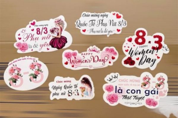 Mẫu sticker ngày 8-3 đẹp, thiết kế theo yêu cầu