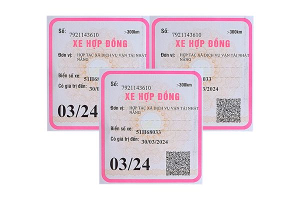 Mẫu tem xe hợp đồng đẹp, chất lượng cao