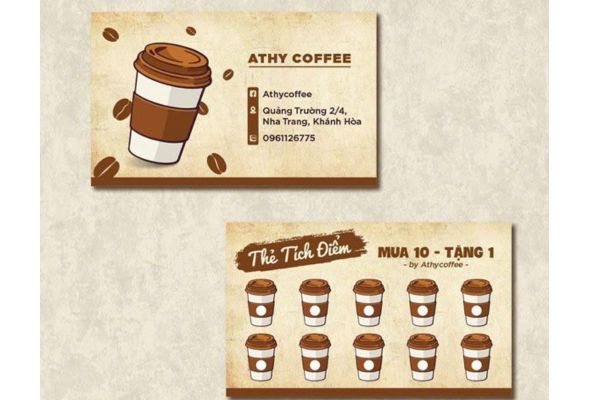 Mẫu thẻ tích điểm quán cafe đẹp, giá rẻ