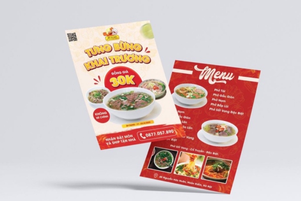 Font chữ thiết kế tờ rơi phân cấp thông tin