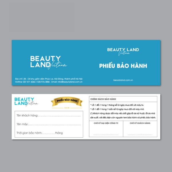 In phiếu bảo hành thiết bị bếp giá rẻ, thiết kế theo yêu cầu