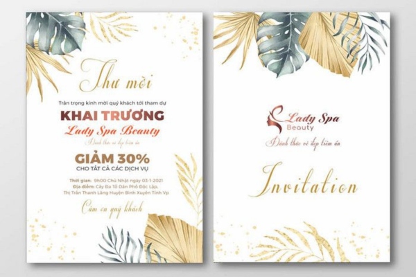 Kích thước thiệp mời, thư mời chuẩn thẩm mỹ