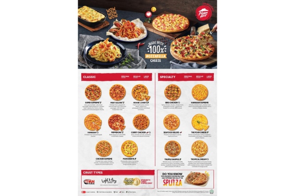 Mẫu in menu pizza dạng tờ đơn A4