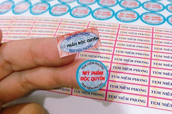 In sticker dán hình elip niêm phong
