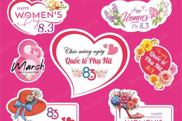 Mẫu sticker ngày 8-3 đẹp, thiết kế theo yêu cầu